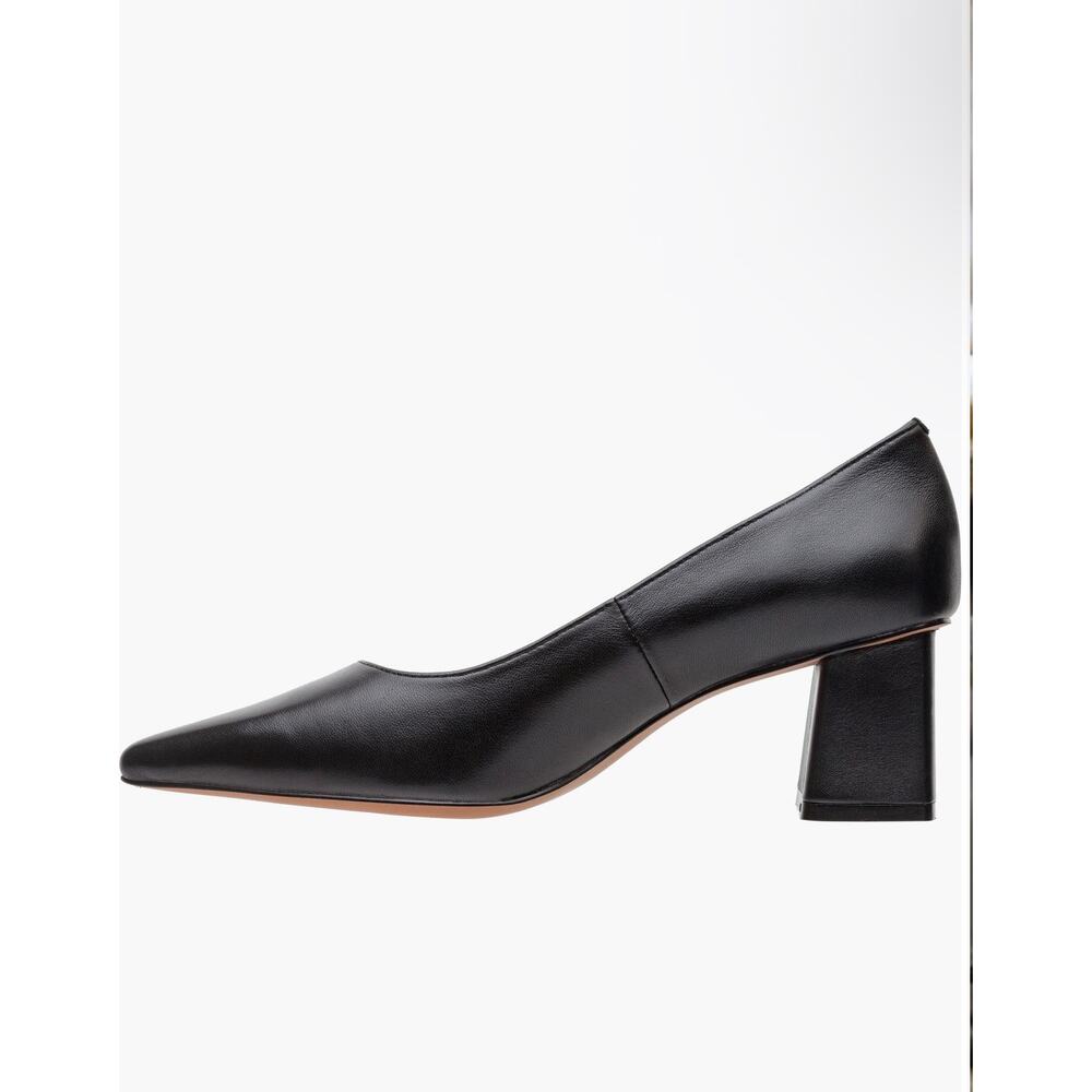 New linea Paola Bilson black Napa leather heels sz 5 1/2 - Picture 2 of 6
